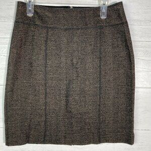 Strenesse Gabriele Strehle Herringbone Wool Skirt